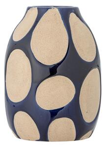 Tmavě modrá/krémová váza z kameniny (výška 20 cm) Bashir – Bloomingville