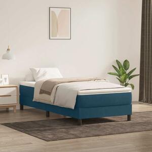 Postel Box Spring bez matrace tmavě modrá 80x220 cm samet 3315853