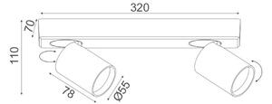ACA Lighting bodové svítidlo nástěnné 2XGU10 bílá hliník 32X7X11CM ELITIS RA302S32WH