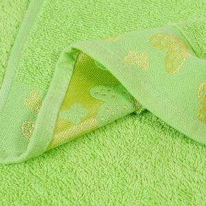 Goldea dětský froté ručník motýlci 30x50 cm - zelený 30 x 50 cm