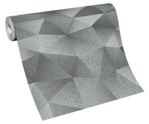 Vliesové tapety na zeď GMK 10216-10, rozměr 10,05 m x 0,53 m, diamanty 3D stříbrně šedé, Erismann