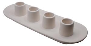 VOJA HOME Svícen TITANOR pro 4 svíce, Ø kalíšek 2,3 cm, 25 × 10 × 5 cm Barva: Bílá