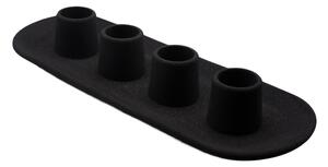 VOJA HOME Svícen TITANOR pro 4 svíce, Ø kalíšek 2,3 cm, 25 × 10 × 5 cm Barva: Černá (černý uhel)