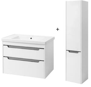 Kingsbath Komplet skříňka s umyvadlem Valencia Grey Air 80 a Valencia Grey Air 165 vysoká skříňka do koupelny Orientace: Pravá