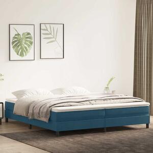 Postel Box Spring bez matrace tmavě modrá 200x220 cm samet 3315895
