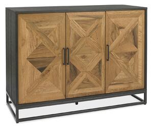 LivinHill Komoda Indus 117 cm z masivu dub přírodní/grafit
