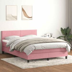 Box spring postel s matrací růžová 160x210 cm samet 3316028