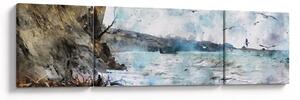 Obraz - Útes, akvarel (170x50 cm)