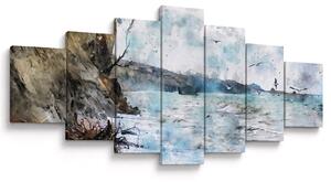 Obraz - Útes, akvarel (210x100 cm)