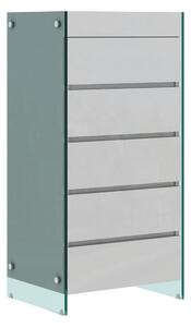 LivinHill Komoda Soho 59 cm bílá/čirá