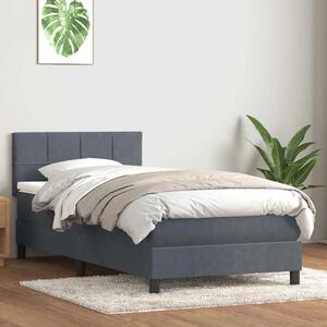 Box spring postel s matrací tmavě šedá 80x220 cm samet 3316234