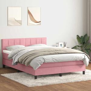 Box spring postel s matrací růžová 160x210 cm samet 3316220