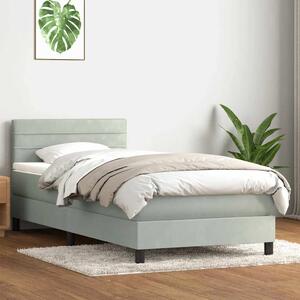 Box Spring Postel s matrací Světle šedá 90x220 cm Samet 3316335