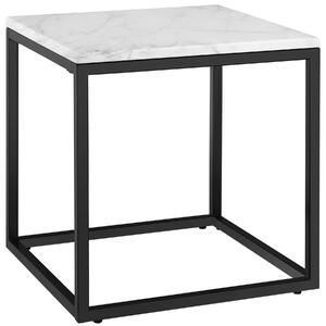 Tectake Mramorový odkládací stolek Alysia, čtvercový - černá/bílá