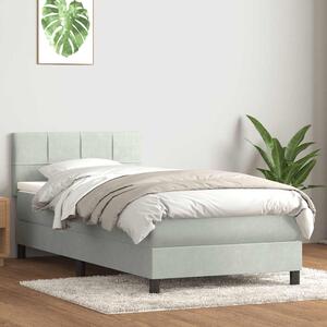 Box Spring Postel s matrací Světle šedá 90x220 cm Samet 3316239