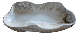 VOJA HOME Dekorativní mísa Taleva – 30×16 cm Barva: Krémová hnědá (styl marble)