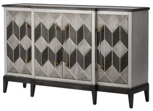 LivinHill Komoda Stilig ST504 152 cm z masivu šedá/zlatá