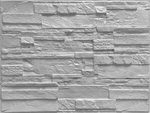 Obkladové panely 3D PVC 18, cena za kus, rozměr 440 x 580 mm, ukládaný kámen šedý s hnědým žíhaním, IMPOL TRADE