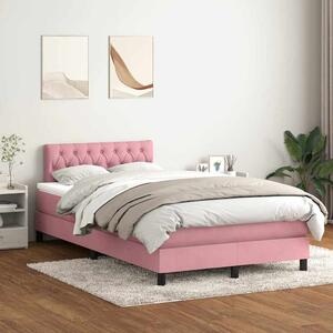 Box spring postel s matrací růžová 120x220 cm samet 3316544