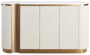 LivinHill Komoda Stilig ST917 158 cm ecru/zlatá/mramor