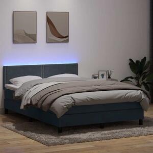 Box spring postel s matrací a LED tmavě šedá 160x210 cm samet 3316792