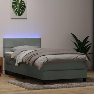 Box spring postel s matrací a LED Světle šedá 90x220 cm Samet 3316911