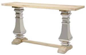 LivinHill Konzolový stolek Glamour 160 cm z masivu hnědý/chrom