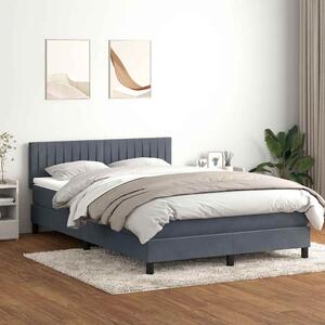 Box spring postel s matrací a LED tmavě šedá 160x210 cm samet 3317080