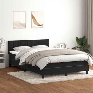 Box spring postel s matrací a LED černá 160x210 cm samet 3317081