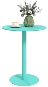 HOMCOM Kulatý Jídelní Stůl pro 2 Osoby, Ocelový Kuchyňský Stůl pro Interiér a Exteriér Ø60x72 cm Zelený | Aosom