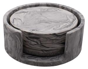 VOJA HOME Podtácky na pití Usten (set příhrádky a 4 ks podtácků) Barva: Světle šedá (styl marble)