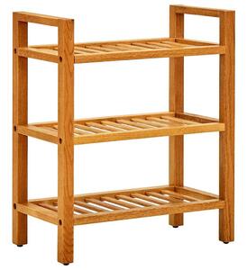 Botník se 3 policemi 50 x 27 x 60 cm masivní dubové dřevo 331745