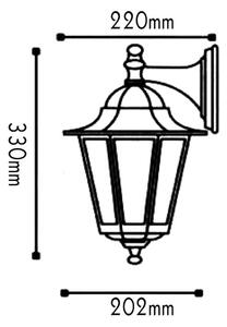 ACA Lighting Garden lantern venkovní nástěnné svítidlo HI6022V