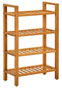 Botník se 4 policemi 50 x 27 x 80 cm masivní dubové dřevo 331746