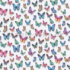 Papírové tapety na zeď Papillon 30000-17, rozměr 10,05 m x 0,53 cm, motýli barevní, Erismann