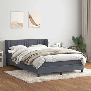 Box spring postel s matrací tmavě šedá 160x210 cm samet 3317698