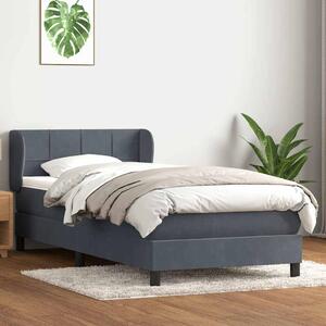 Box spring postel s matrací tmavě šedá 80x220 cm samet 3317548