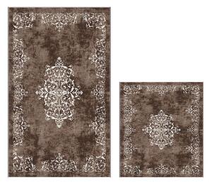 Hnědé koupelnové předložky v sadě 2 ks 60x100 cm – Foutastic