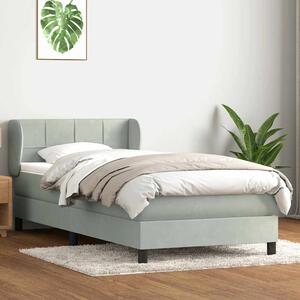 Box Spring Postel s matrací Světle šedá 90x220 cm Samet 3317553