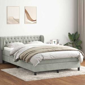 Box spring postel s matrací světle šedá 160x210 cm samet 3317781