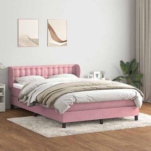 Box spring postel s matrací růžová 160x210 cm samet 3317870