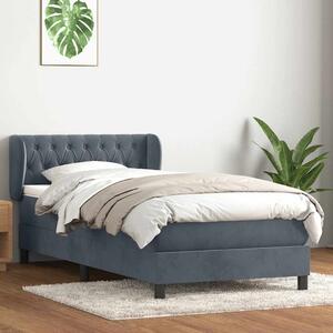 Box spring postel s matrací tmavě šedá 80x220 cm samet 3317800