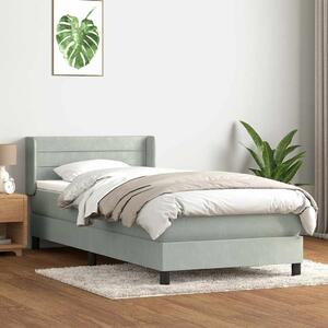 Box Spring Postel s matrací Světle šedá 90x220 cm Samet 3318225