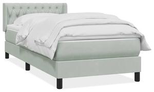 Box Spring Postel s matrací Světle šedá 90x220 cm Samet 3318393