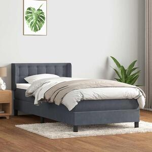 Box spring postel s matrací tmavě šedá 80x220 cm samet 3318472