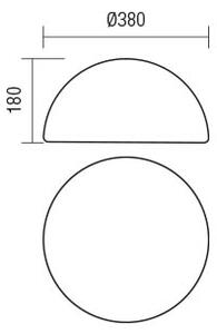 Redo 90167 Blob, dekorativní venkovní polokoule 1xE27 max 23W, bílý polyethylén, kabel 2m s vidlicí, průměr 38cm, IP65
