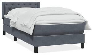Box spring postel s matrací tmavě šedá 80x220 cm samet 3318388
