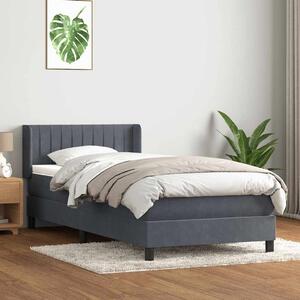 Box spring postel s matrací tmavě šedá 80x220 cm samet 3318304