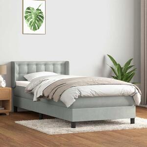 Box Spring Postel s matrací Světle šedá 90x220 cm Samet 3318477