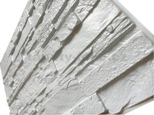 Obkladové panely 3D PVC 22, cena za kus, rozměr 440 x 580 mm, ukládaný kámen šedý, IMPOL TRADE